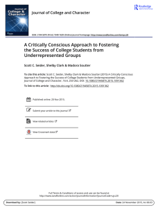 A Critically Conscious Approach to Fostering Underrepresented Groups