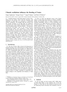 Climatic oscillations influence the flooding of Venice Sergio Fagherazzi, Giorgia Fosser, Luigi D’Alpaos,