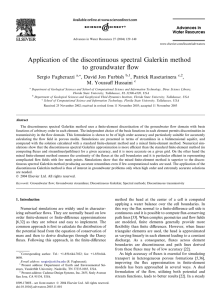 Application of the discontinuous spectral Galerkin method to groundwater ﬂow Sergio Fagherazzi