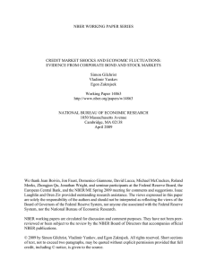 NBER WORKING PAPER SERIES CREDIT MARKET SHOCKS AND ECONOMIC FLUCTUATIONS: