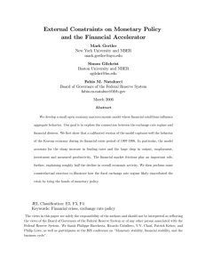 External Constraints on Monetary Policy and the Financial Accelerator