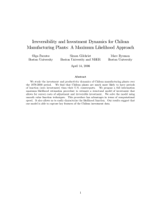 Irreversibility and Investment Dynamics for Chilean