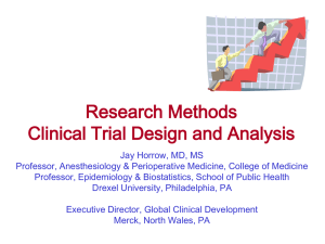 Research Methods Clinical Trial Design and Analysis