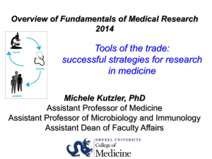 Tools of the trade: successful strategies for research in medicine