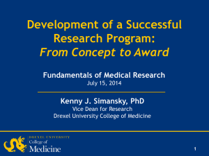 Development of a Successful Research Program: From Concept to Award