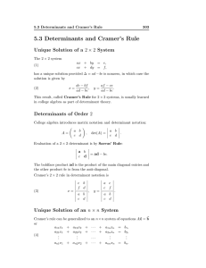 5.3 Determinants and Cramer’s Rule