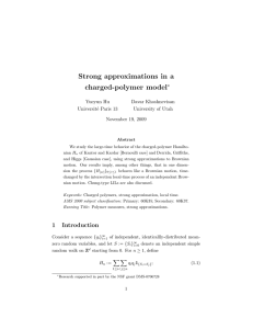 Strong approximations in a charged-polymer model ∗ Yueyun Hu