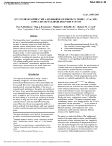 AIAA-2003-2105 ON THE DEVELOPMENT OF A SIX-DEGREE-OF-FREEDOM MODEL OF A LOW-