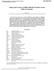 Status and Context of High Altitude Precision Aerial Delivery Systems AIAA 2006-6793