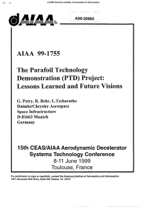 The  Parafoil  Technology Demonstration  (PTD)  Project: AIAA