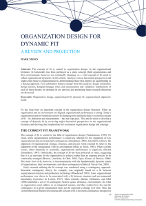 OrganizatiOn Design fOr Dynamic fit a review anD PrOjectiOn