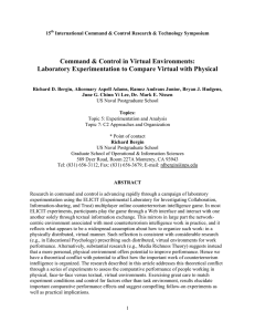 Command &amp; Control in Virtual Environments: