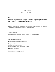 Efficient Experimental Design Tools for Exploring Command and Control Organizational Structures