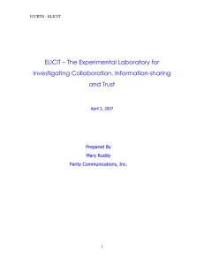 ELICIT – The Experimental Laboratory for Investigating Collaboration, Information-sharing and Trust