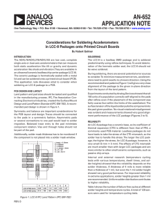 AN-652 APPLICATION NOTE Considerations for Soldering Accelerometers
