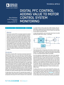 DIGITAL PFC CONTROL: ADDING VALUE TO MOTOR CONTROL SYSTEM MONITORING