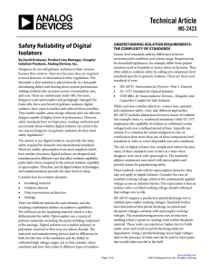 Technical Article Safety Reliability of Digital Isolators MS-2423