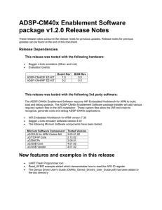 ADSP-CM40x Enablement Software package v1.2.0 Release Notes