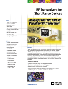 RF Transceivers for Short Range Devices