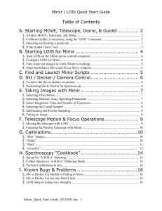 Table of Contents Mimir / LOIS Quick Start Guide