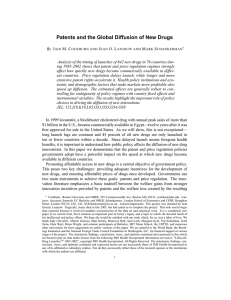 Patents and the Global Diffusion of New Drugs