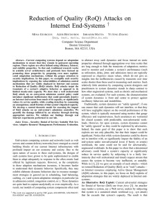 Reduction of Quality (RoQ) Attacks on Internet End-Systems † M