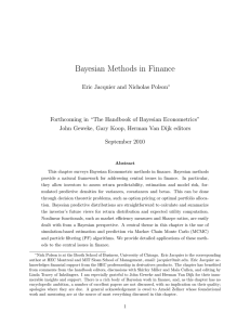 Bayesian Methods in Finance