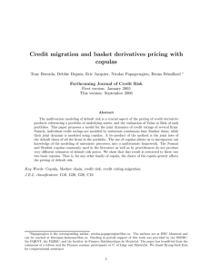 Credit migration and basket derivatives pricing with copulas