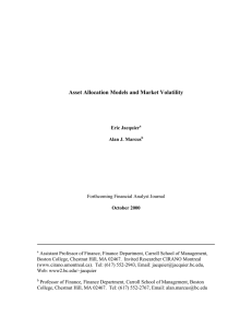 Asset Allocation Models and Market Volatility