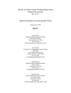 The Revere Street Group Working Paper Series Financial Economics No. 272-1