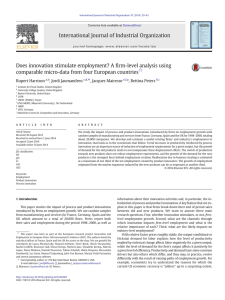 ﬁrm-level analysis using Does innovation stimulate employment? A ☆