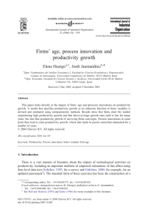 Firms’ age, process innovation and productivity growth * Elena Huergo