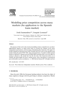 Modelling price competition across many markets (An application to the Spanish *
