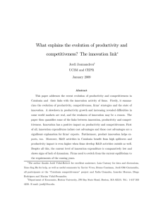 What explains the evolution of productivity and competitiveness? The innovation link ∗