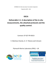 ISECA Deliverable 2.1: A description of the in-situ quality control.