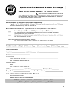 Application for National Student Exchange Non-refundable $50 Application Fee Received