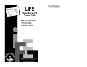 LIFE  Winter/Spring 2016 Program Guide