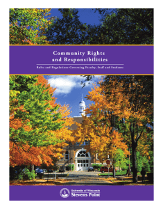 Community Rights and Responsibilities Rules and Regulations Governing Faculty, Staff and Students