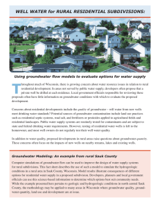 T WELL WATER for RURAL RESIDENTIAL SUBDIVISIONS: