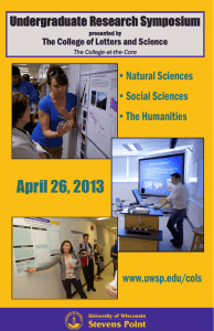 April 26, 2013 •	Natural	Sciences •	Social	Sciences •	The	Humanities