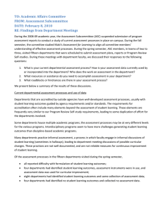 TO: Academic Affairs Committee FROM: Assessment Subcommittee DATE: February 8, 2010