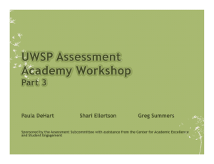 UWSP Assessment Academy Workshop Part 3 Paula DeHart