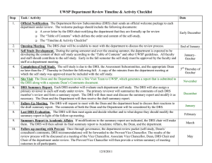UWSP Department Review Timeline &amp; Activity Checklist