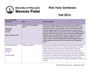 First-Year Seminars:  Fall 2016