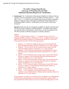 NCA-HLC Change Panel Review University of Wisconsin-Stevens Point Additional Questions/Requests for Clarification