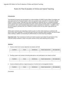 Rubric for Peer-Evaluation of Online and Hybrid Teaching