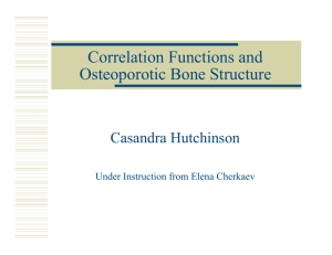 Correlation Functions and Osteoporotic Bone Structure Casandra Hutchinson Under Instruction from Elena Cherkaev