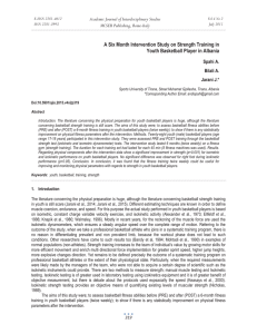 A Six Month Intervention Study on Strength Training in