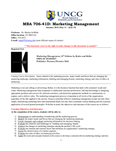 MBA 706-41D: Marketing Management