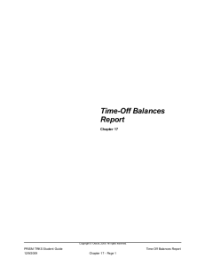 Time-Off Balances Report Chapter 17